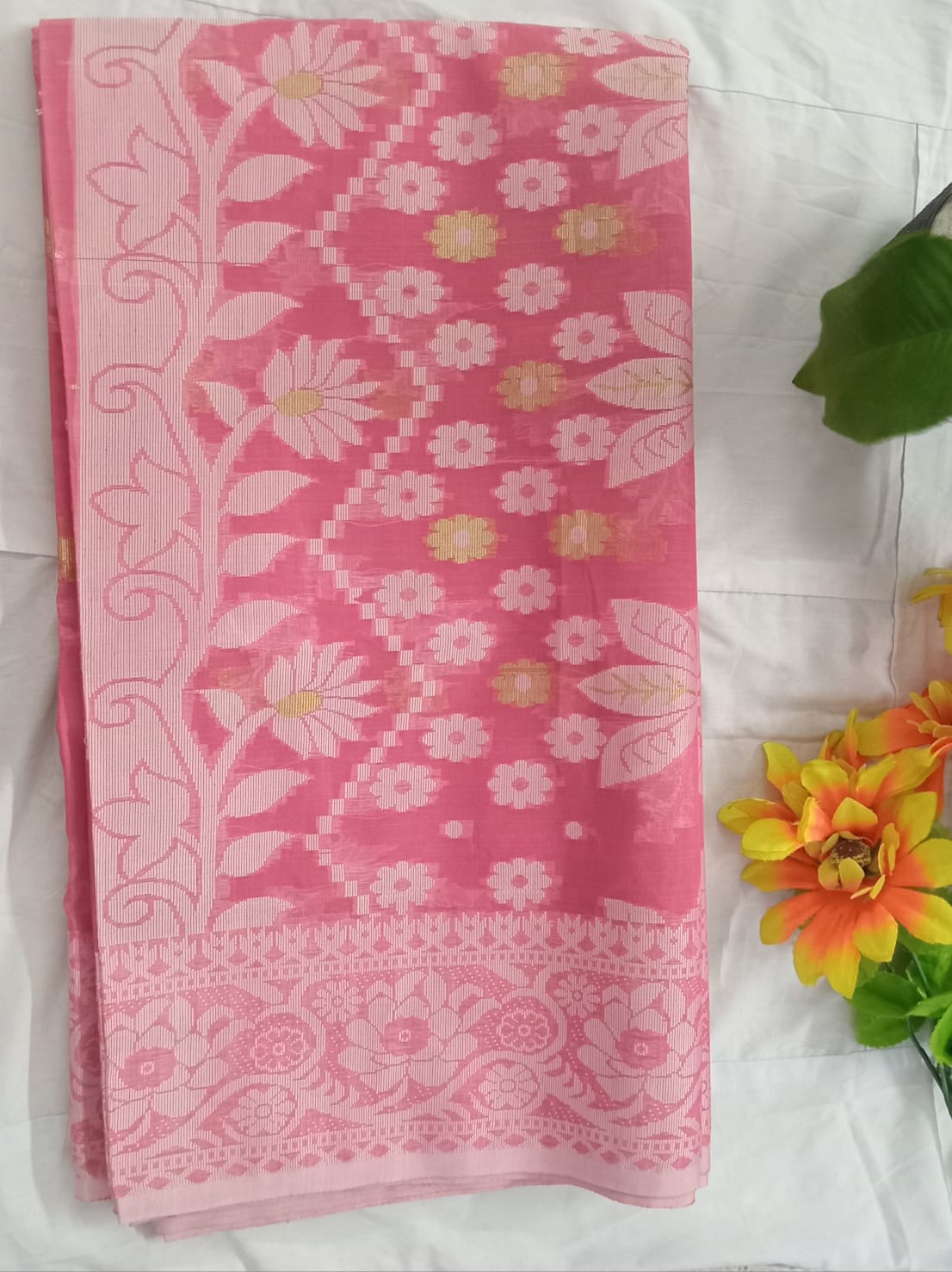 Tangail Cotton Jamdani Saree - Thumbnail 2