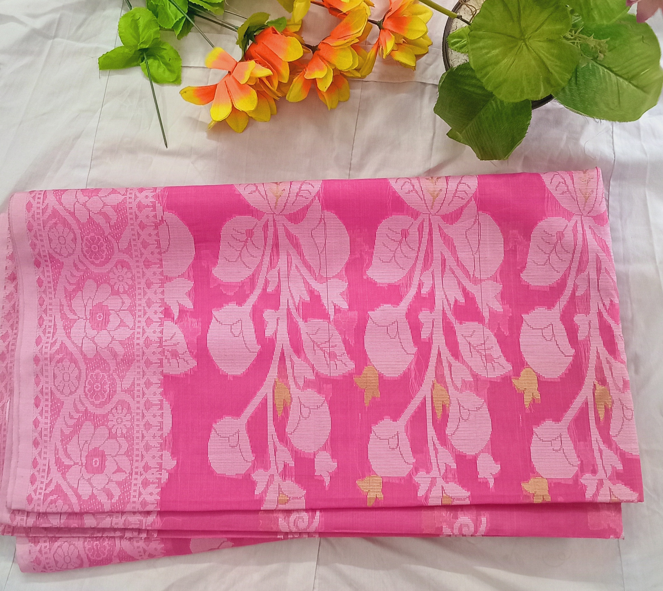 Tangail Cotton Jamdani Saree - Thumbnail 3